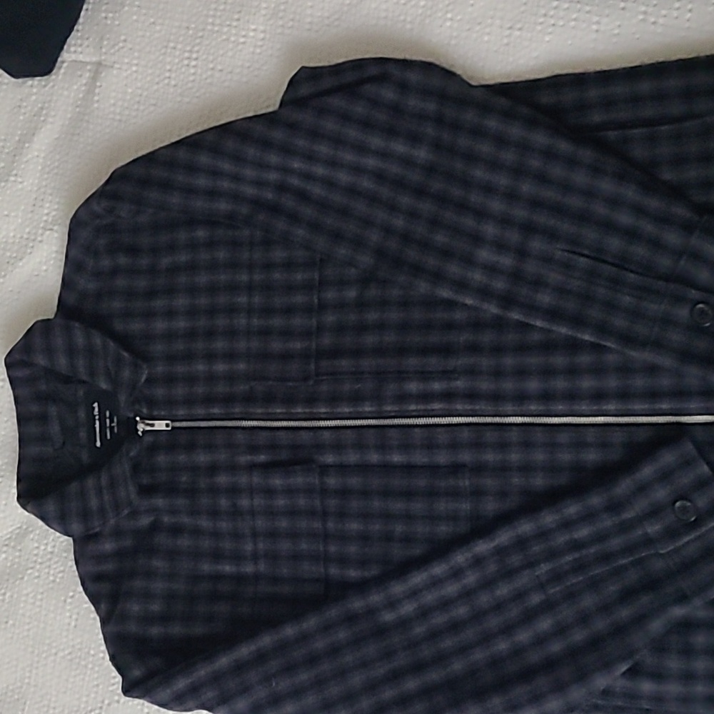 Abercrombie & Fitch Black/blue Plaid Jacket Mens Large